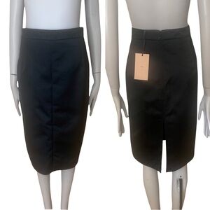 NWT NO. 21 Black Satin Pencil Skirt Made In Italy